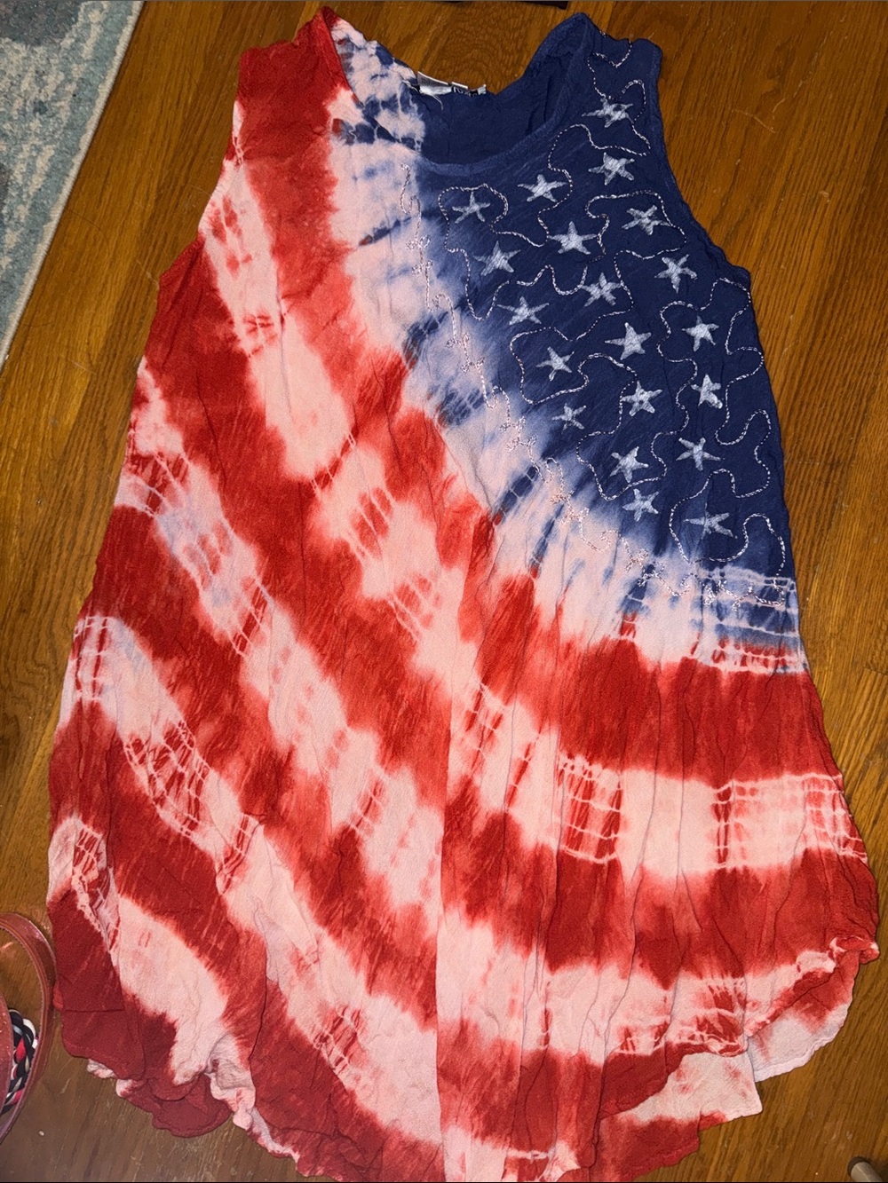 AMERICAN FLAG DRESS Tank Top - Red & Blue ONE SIZE
